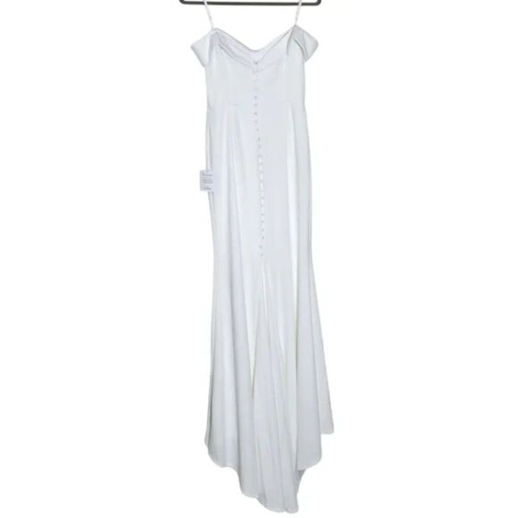 Lulus Arienne White Off-the-Shoulder Mermaid Maxi Dress Size Medium NEW NWT - Picture 6 of 15